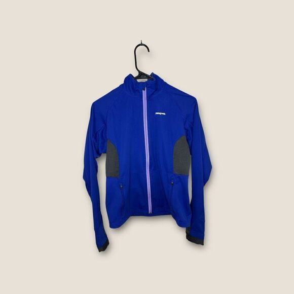 Patagonia Women’s Wind Shield Jacket Harvest Moon blue Size Small - Picture 2 of 11